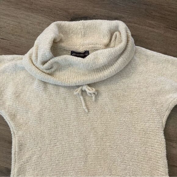 Eddie Bauer Ivory Cowl Neck Pullover Sweater S EUC - Picture 4 of 11
